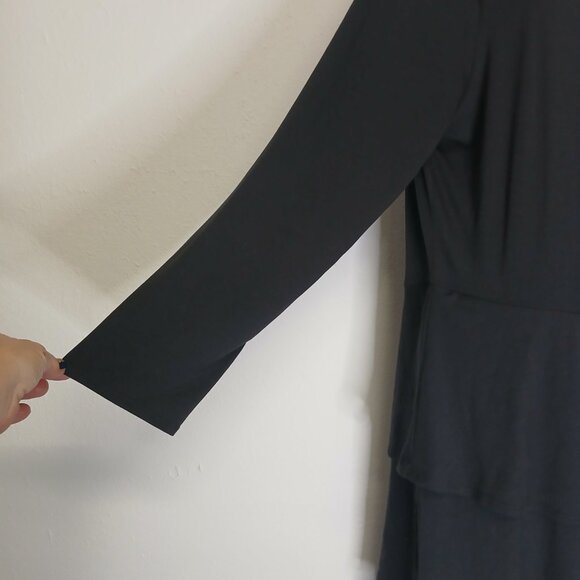 NWT LuLaRoe Georgia Black 3 tier ruffle mid length dress long sleeve size 3X - Picture 6 of 9